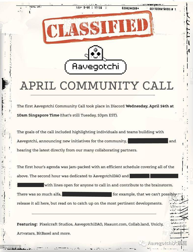 重要機密 Aavegotchi 四月社區連-- 線都聊了些什麼？